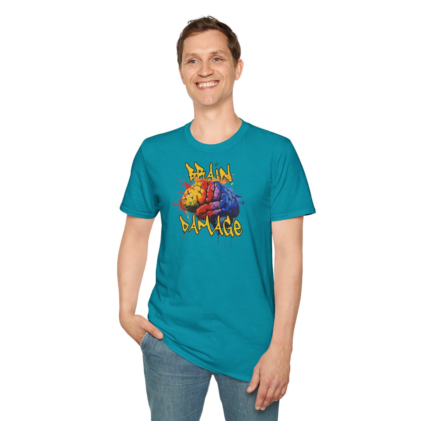 Brain Damage Graphic T-Shirt - Colorful Art Tee