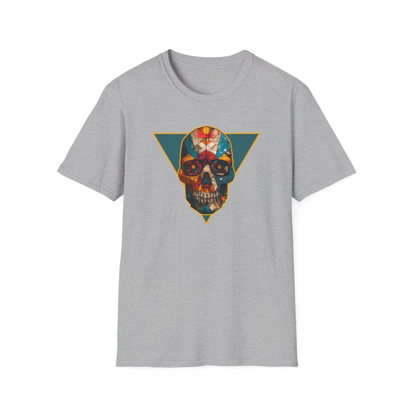 Vibrant Geometric Skull T-Shirt