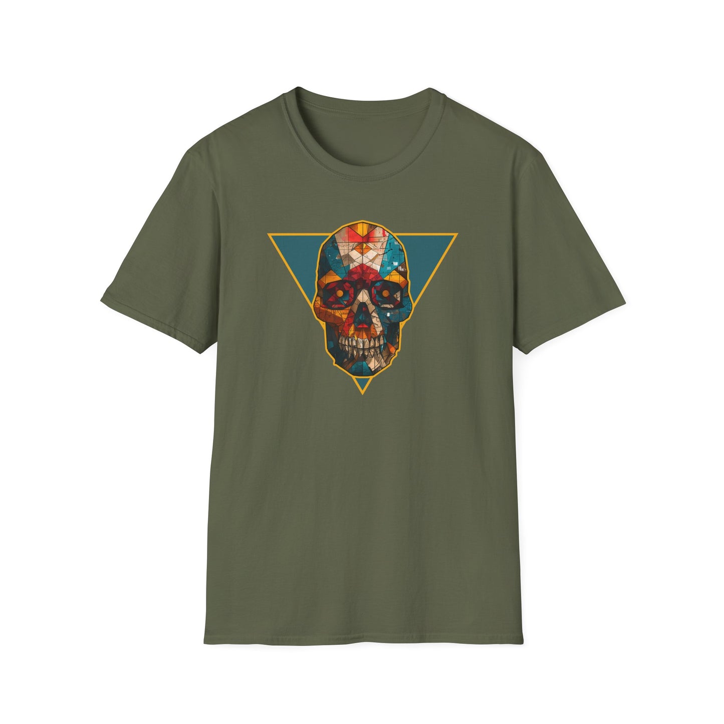 Vibrant Geometric Skull T-Shirt