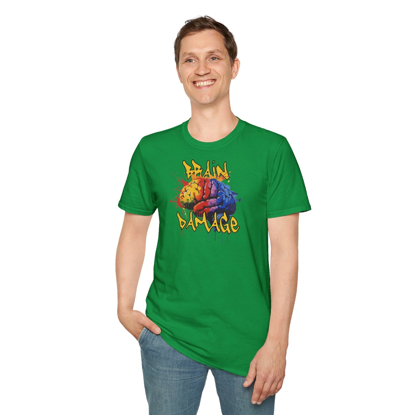 Brain Damage Graphic T-Shirt - Colorful Art Tee