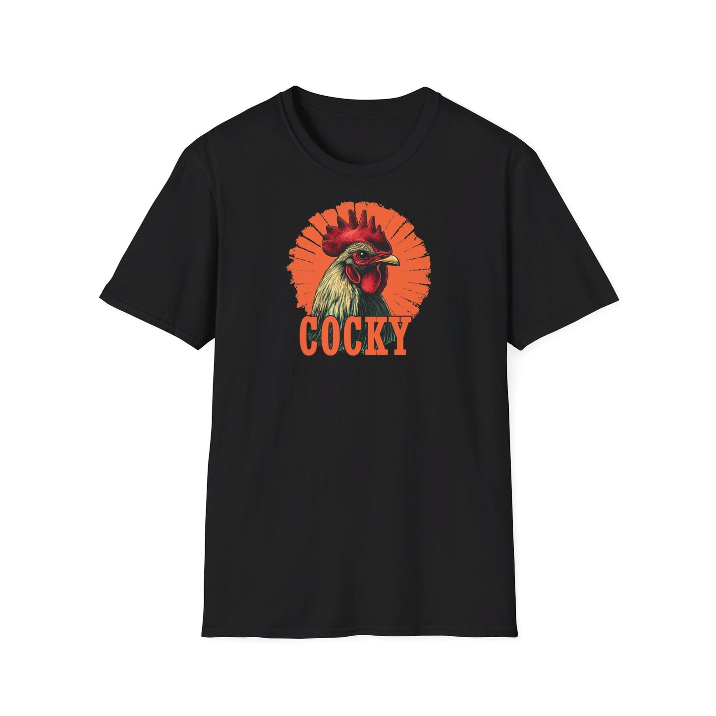 Bold 'Cocky' Rooster Graphic T-Shirt