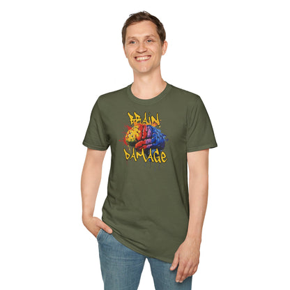 Brain Damage Graphic T-Shirt - Colorful Art Tee