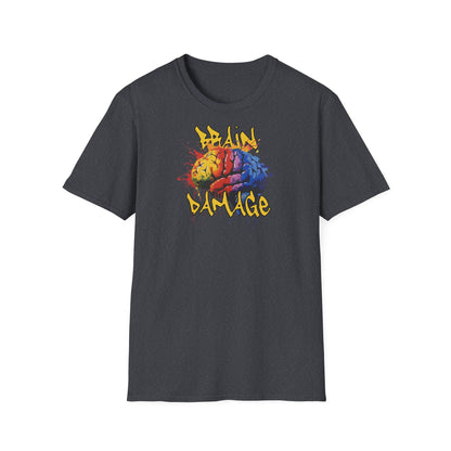 Brain Damage Graphic T-Shirt - Colorful Art Tee