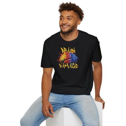 Brain Damage Graphic T-Shirt - Colorful Art Tee