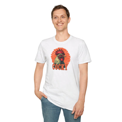 Bold 'Cocky' Rooster Graphic T-Shirt