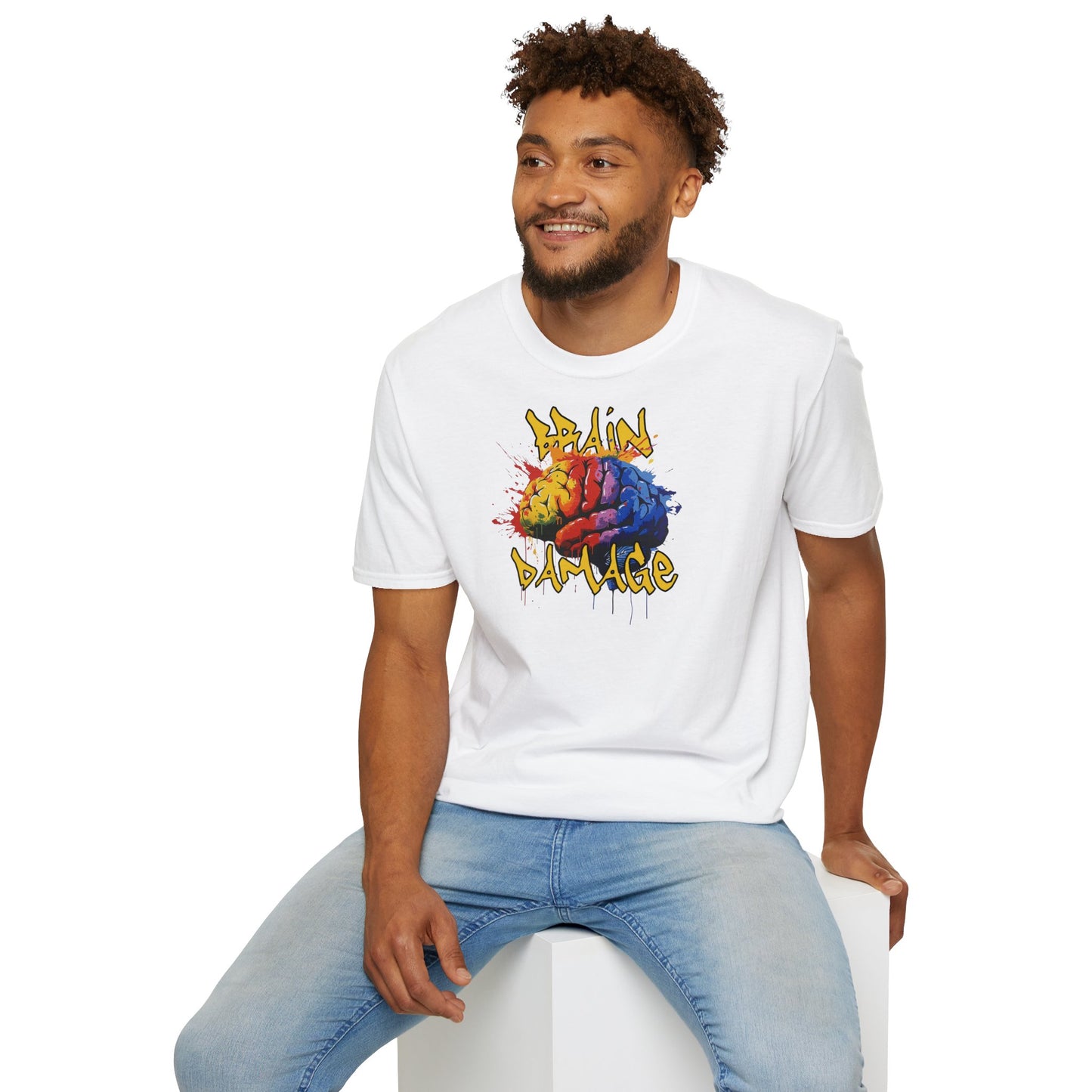 Brain Damage Graphic T-Shirt - Colorful Art Tee