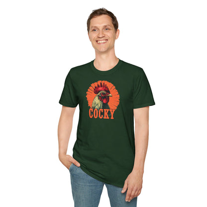 Bold 'Cocky' Rooster Graphic T-Shirt