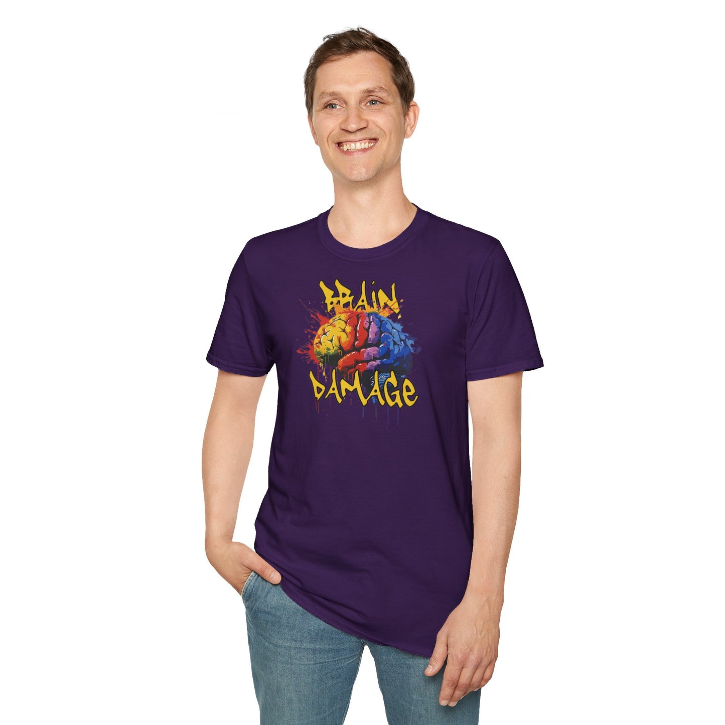 Brain Damage Graphic T-Shirt - Colorful Art Tee