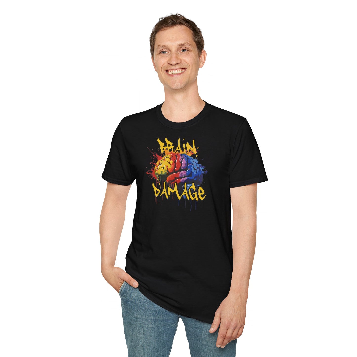 Brain Damage Graphic T-Shirt - Colorful Art Tee