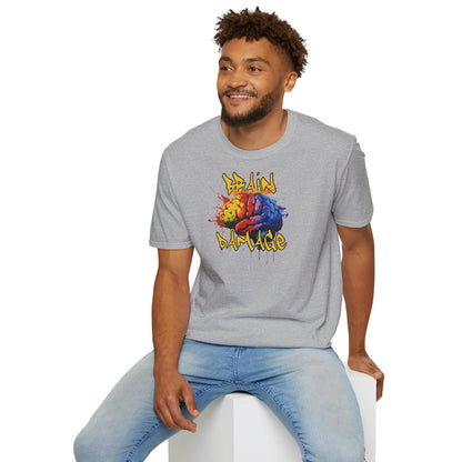 Brain Damage Graphic T-Shirt - Colorful Art Tee