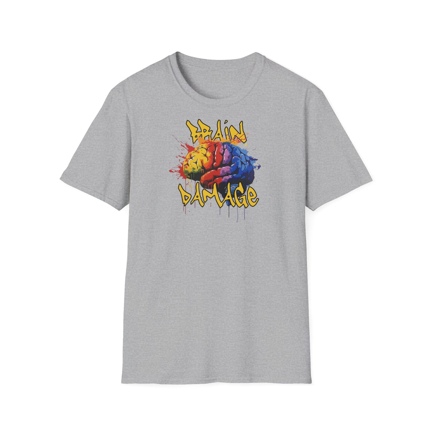 Brain Damage Graphic T-Shirt - Colorful Art Tee