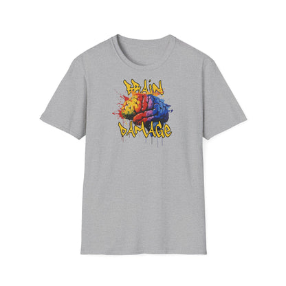 Brain Damage Graphic T-Shirt - Colorful Art Tee