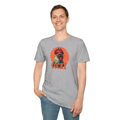 Bold 'Cocky' Rooster Graphic T-Shirt