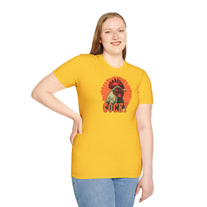 Bold 'Cocky' Rooster Graphic T-Shirt