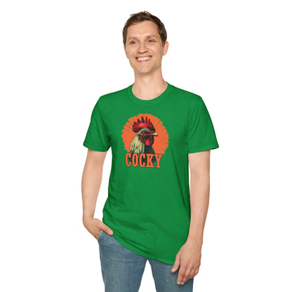 Bold 'Cocky' Rooster Graphic T-Shirt