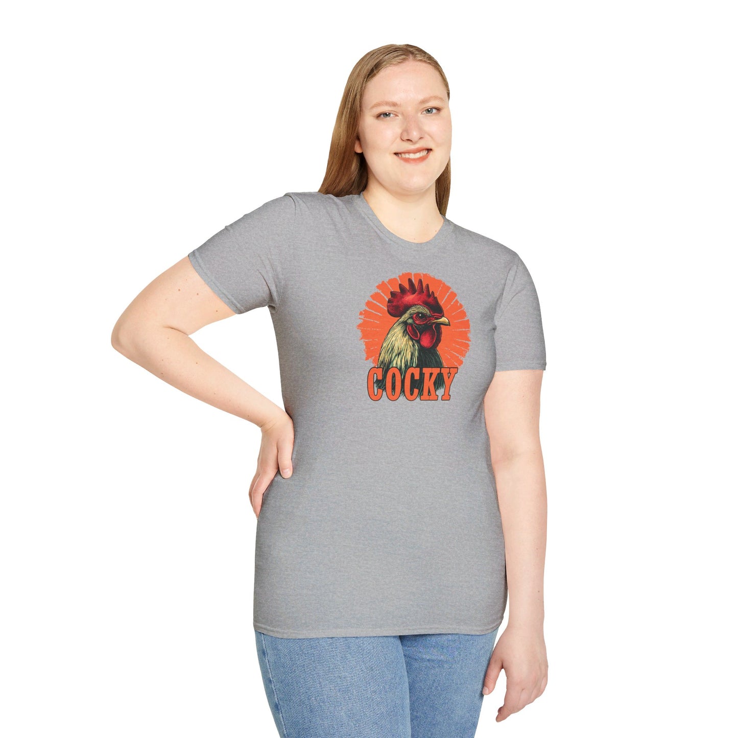 Bold 'Cocky' Rooster Graphic T-Shirt