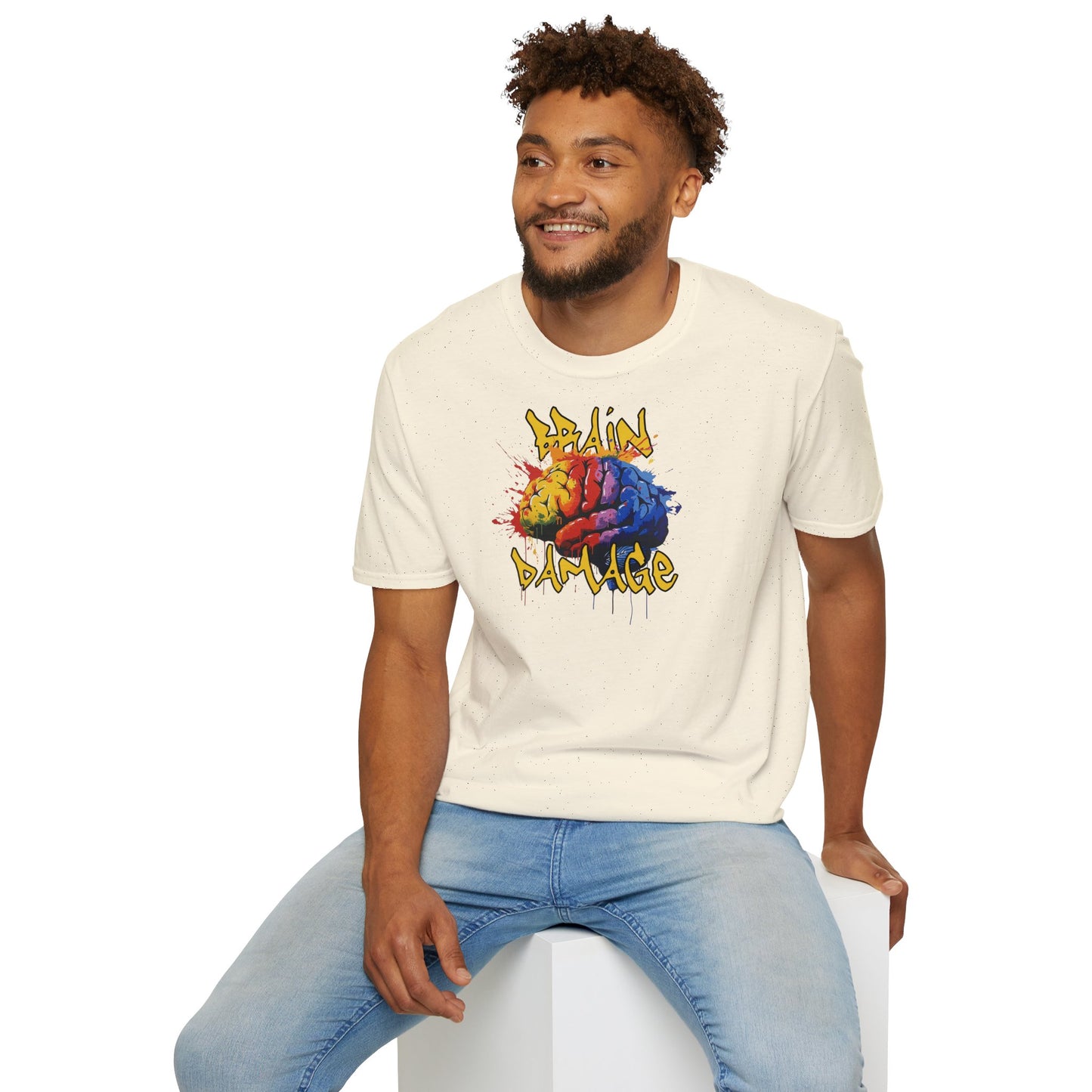 Brain Damage Graphic T-Shirt - Colorful Art Tee