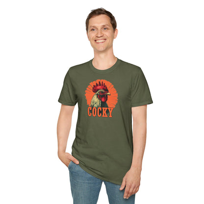 Bold 'Cocky' Rooster Graphic T-Shirt