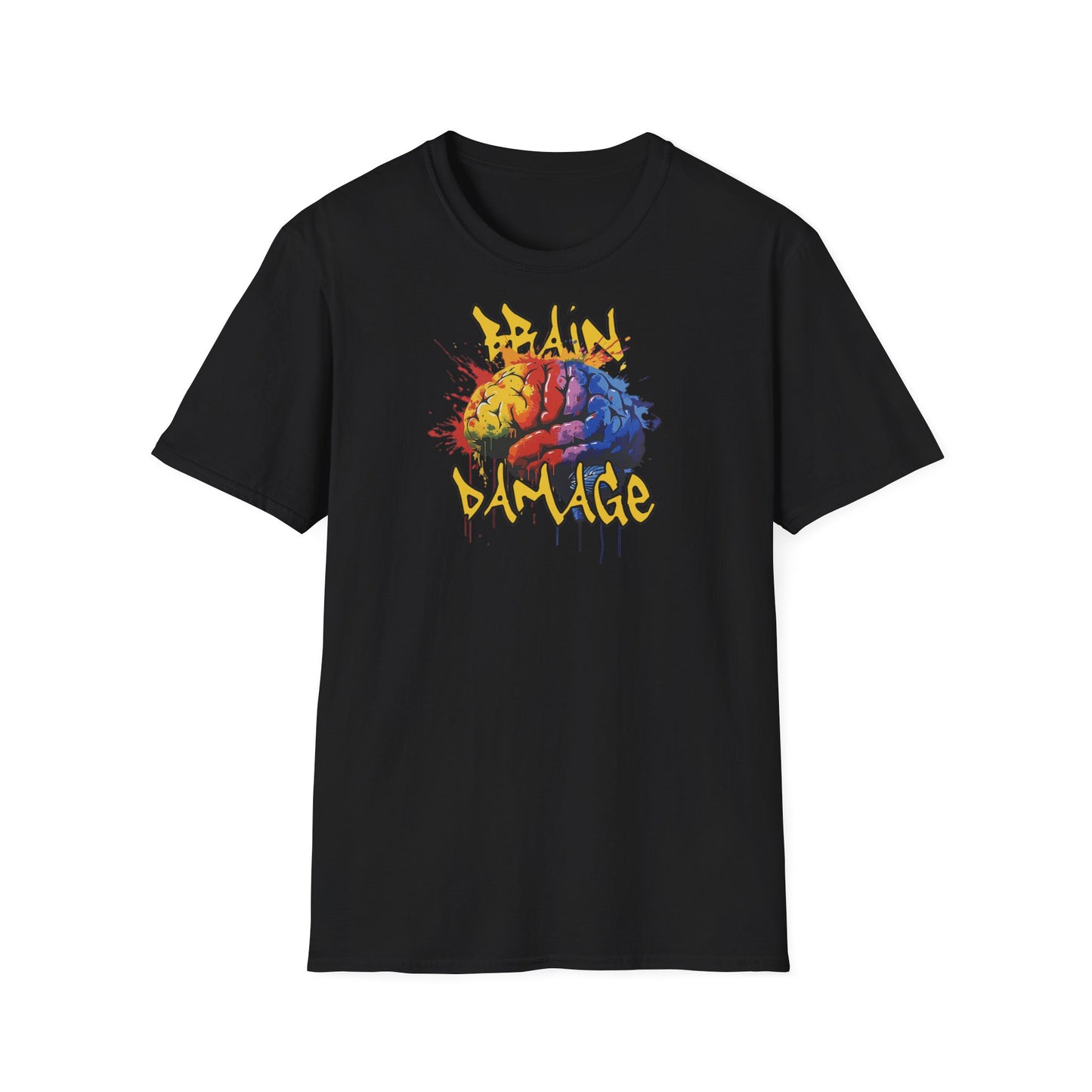 Brain Damage Graphic T-Shirt - Colorful Art Tee