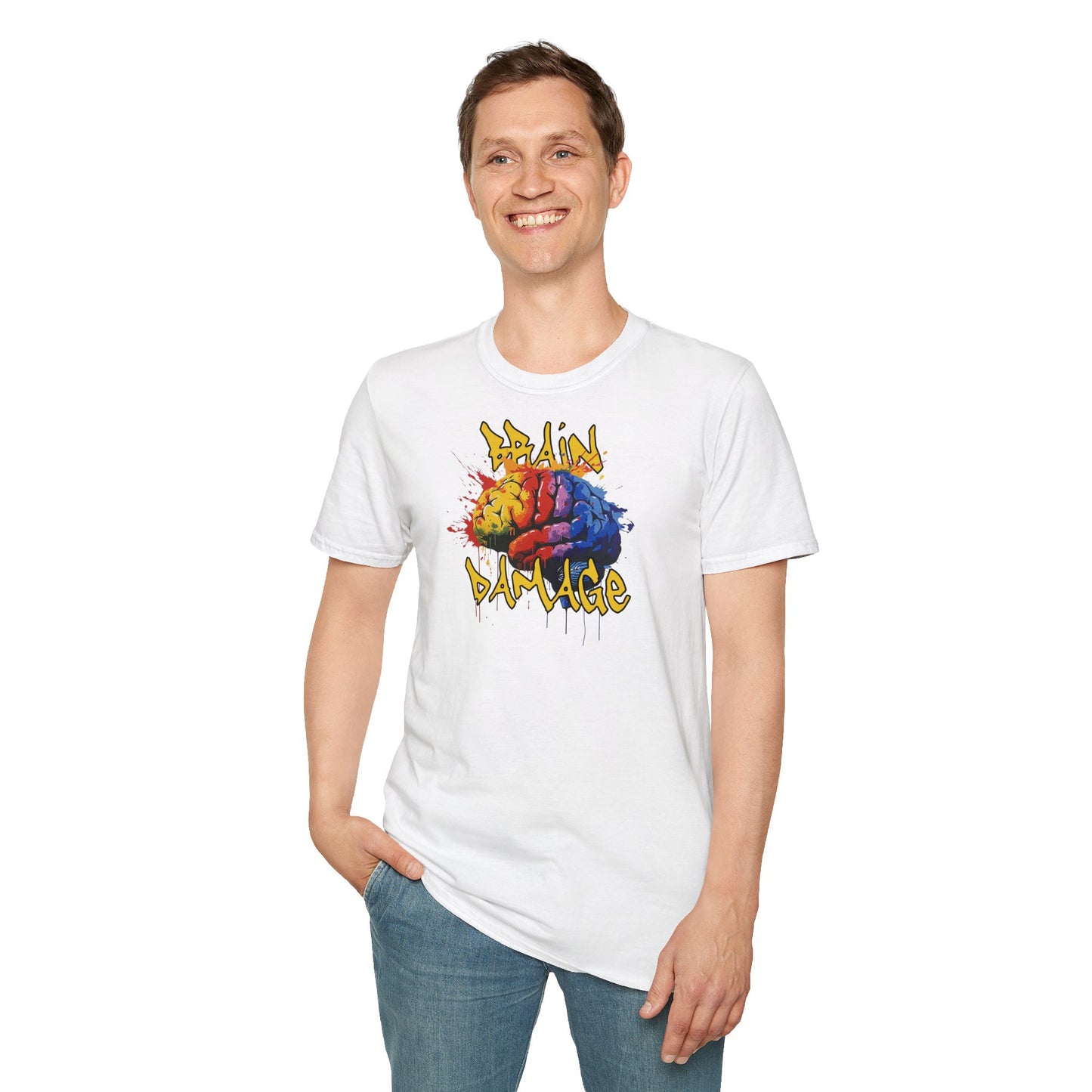 Brain Damage Graphic T-Shirt - Colorful Art Tee