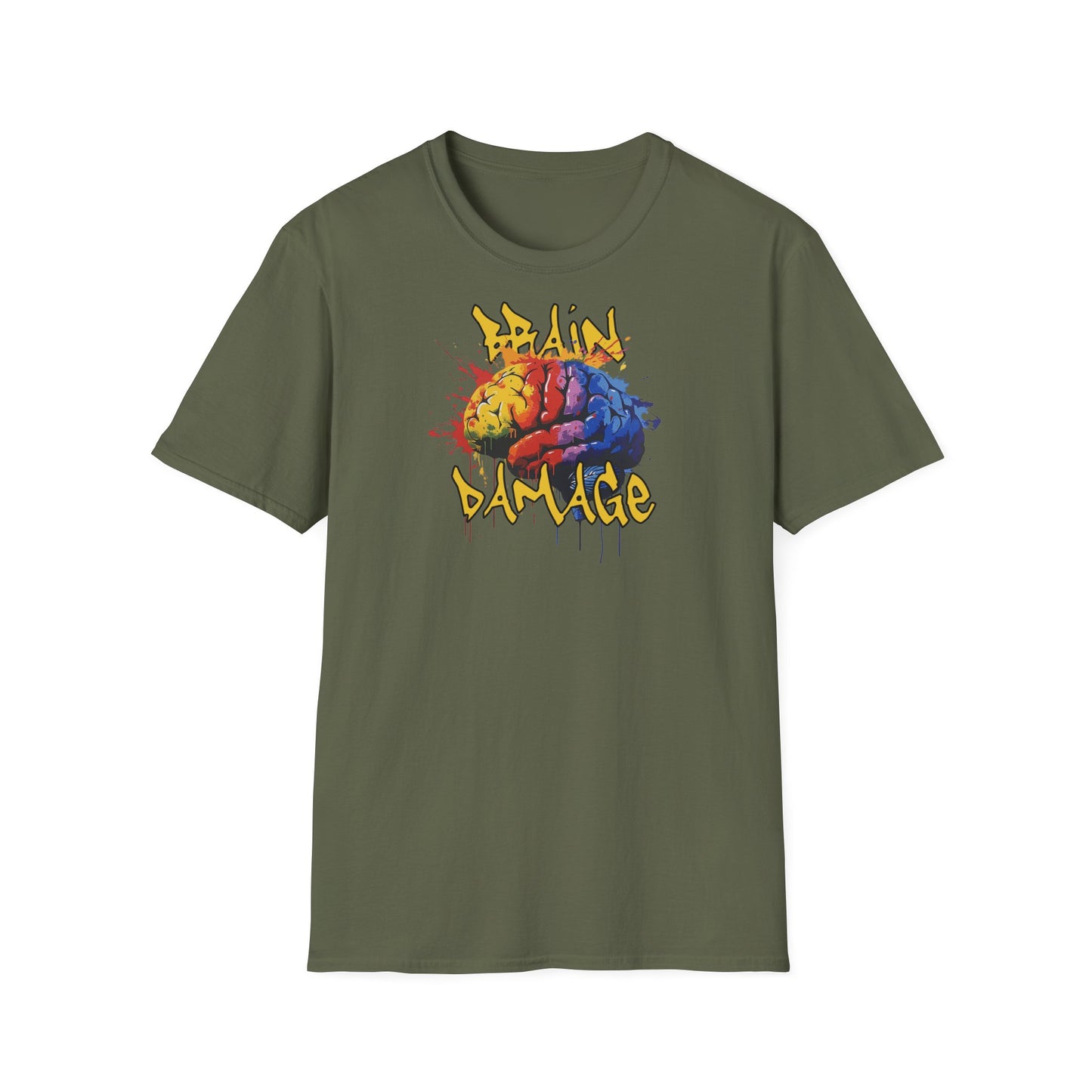 Brain Damage Graphic T-Shirt - Colorful Art Tee