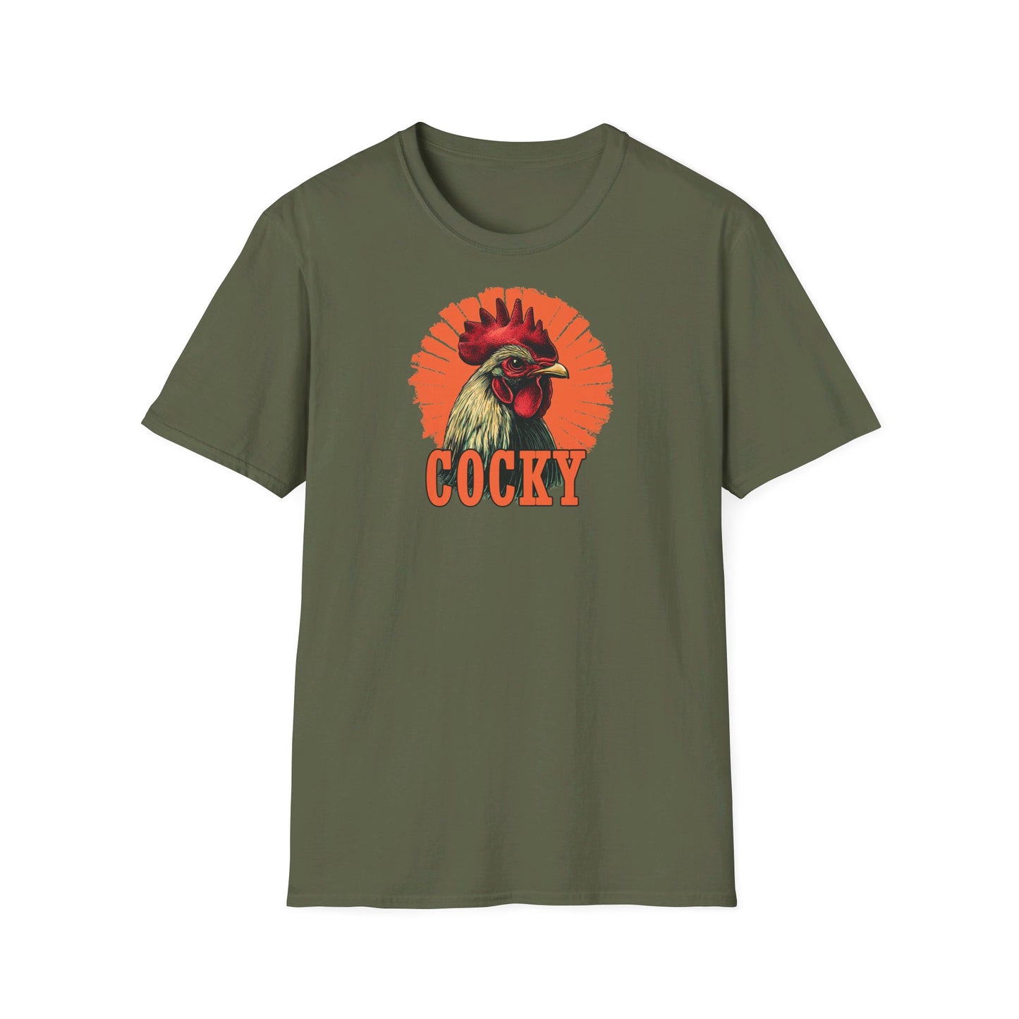 Bold 'Cocky' Rooster Graphic T-Shirt