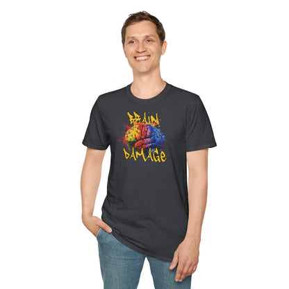 Brain Damage Graphic T-Shirt - Colorful Art Tee