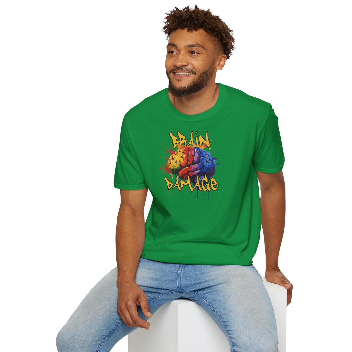 Brain Damage Graphic T-Shirt - Colorful Art Tee