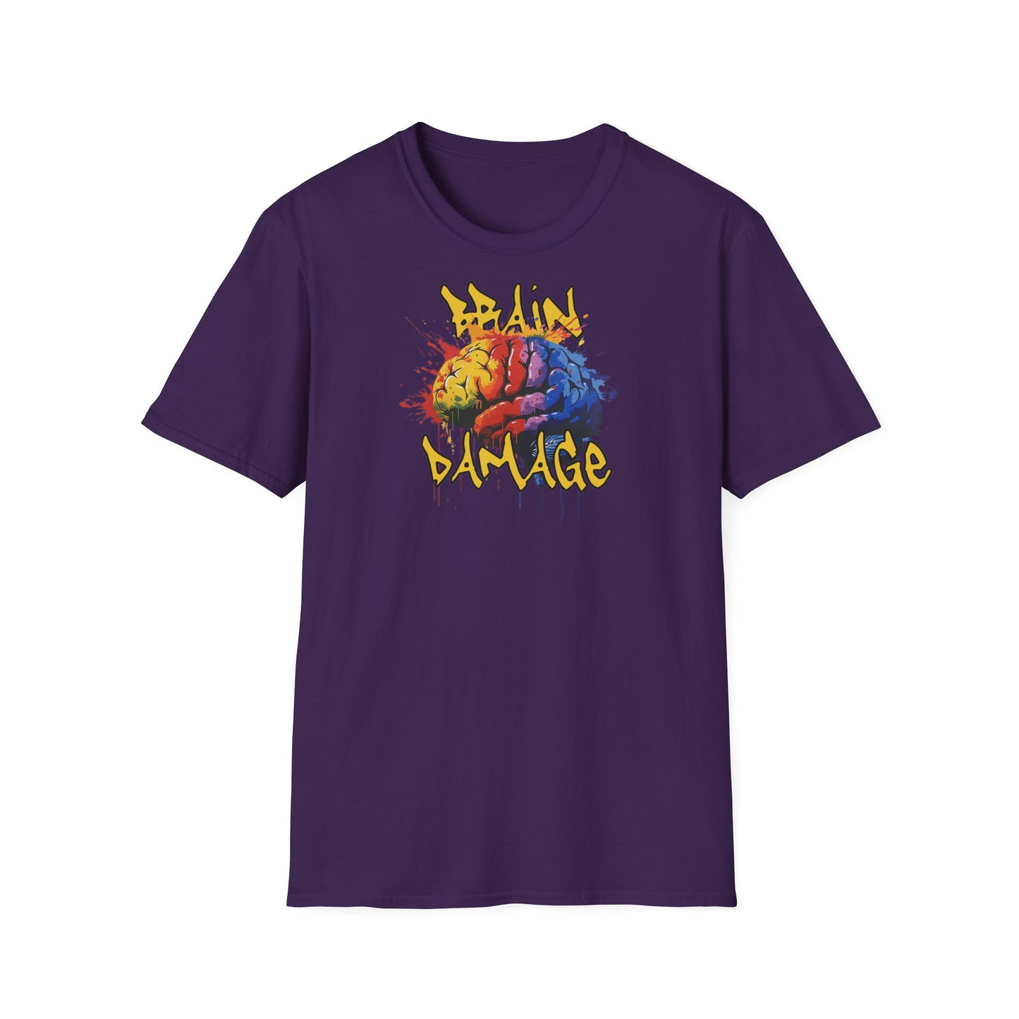 Brain Damage Graphic T-Shirt - Colorful Art Tee