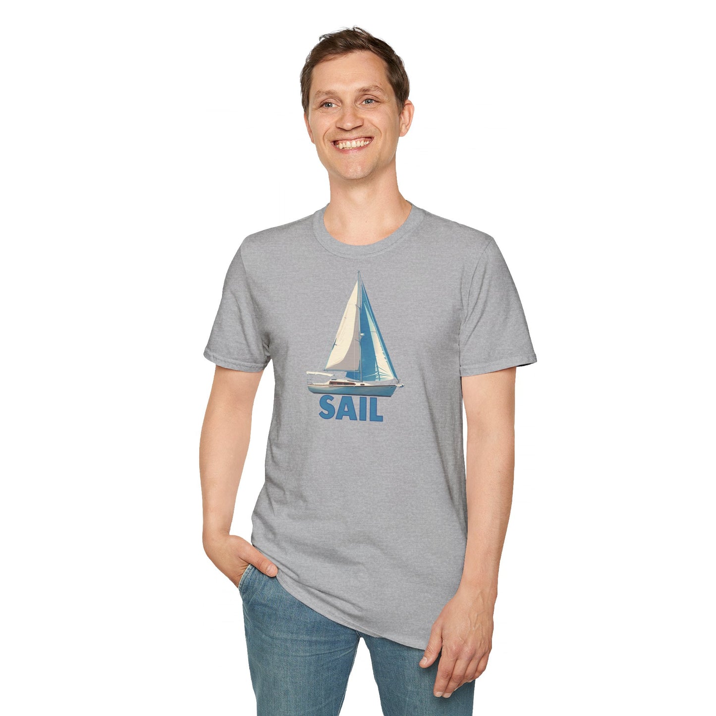 Navy Blue Sailboat T-Shirt - Perfect for Summer and Sailing Enthusiasts