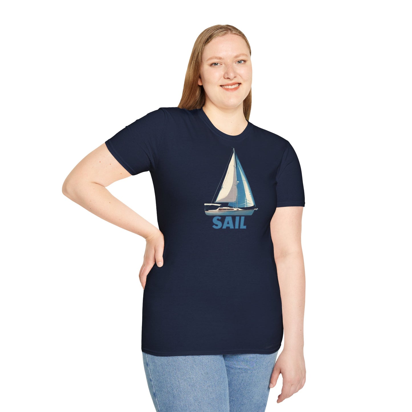 Navy Blue Sailboat T-Shirt - Perfect for Summer and Sailing Enthusiasts