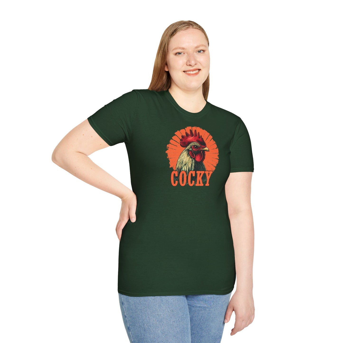 Bold 'Cocky' Rooster Graphic T-Shirt