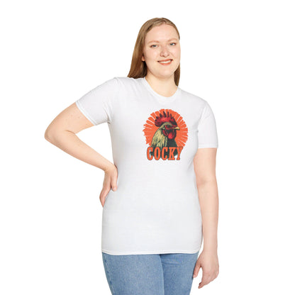 Bold 'Cocky' Rooster Graphic T-Shirt